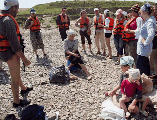 Meeting the locals, Press tour on the Dniester river, 2011 